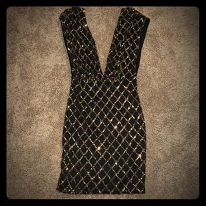 Black/Gold Sequin Dress